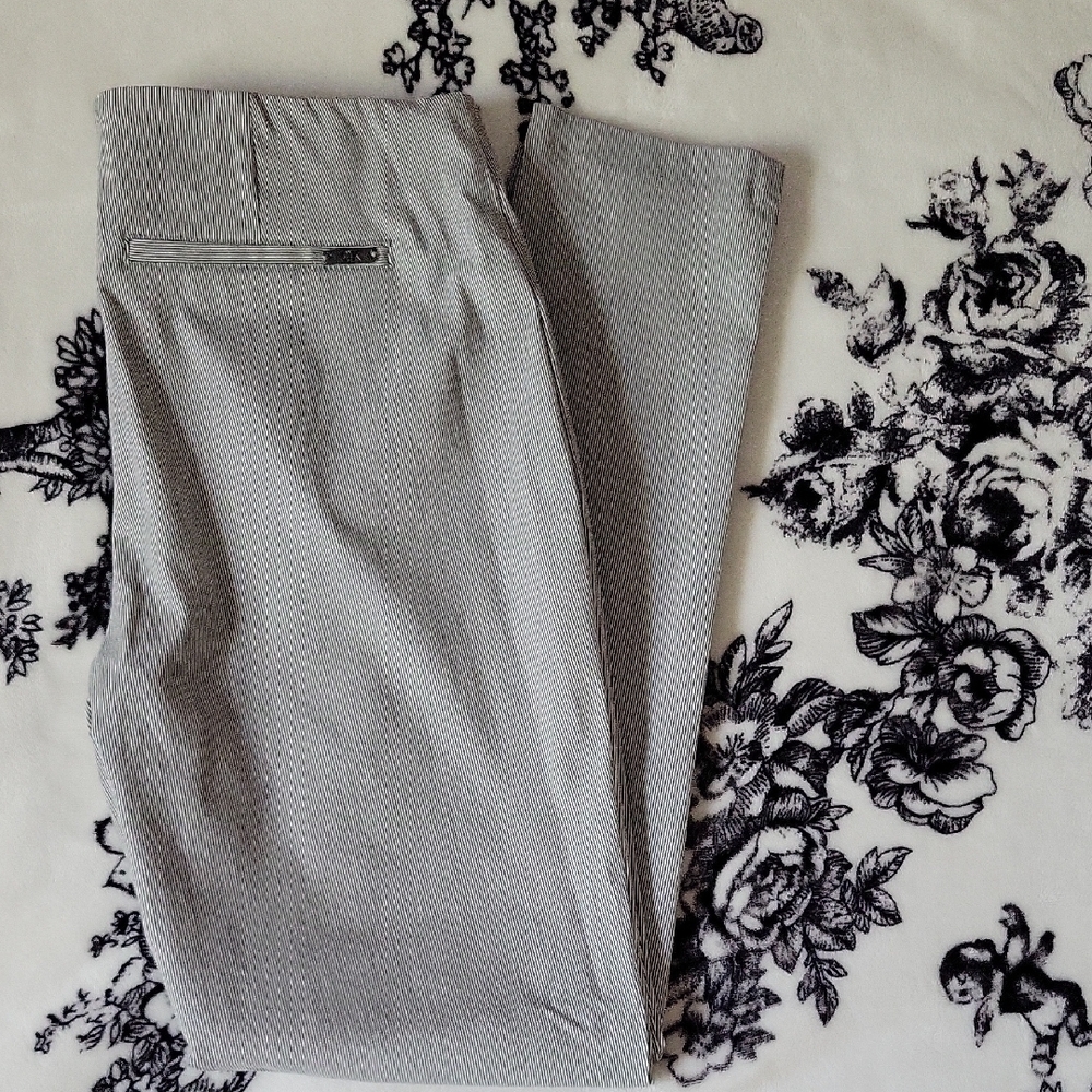 Calvin Klein Black and White Striped Pull On Trousers